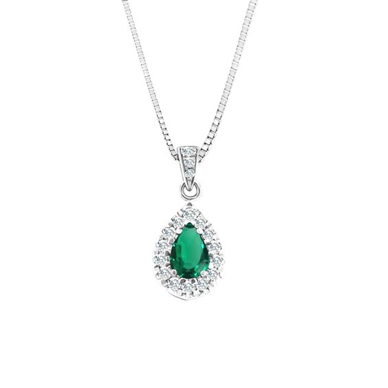 Necklace Roman Gioielli Woman in White Gold Smeraldo 0.73 Ct R546A22N1222 - R546A22N1222
